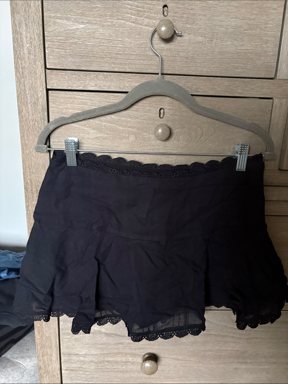 Peppermayo Black Lace-Trim Skort